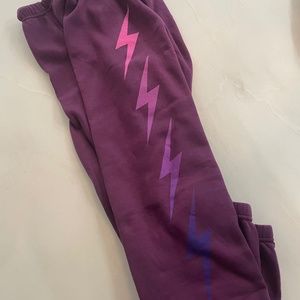 NWT Aviator Nation Bolt Fade 4 Sweatpants in purple/pink/purple